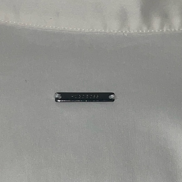 Boss By Hugo Boss BASHINA White Collared Blouse Button-Less Side Zip Vneck Sz 0 - Picture 3 of 15